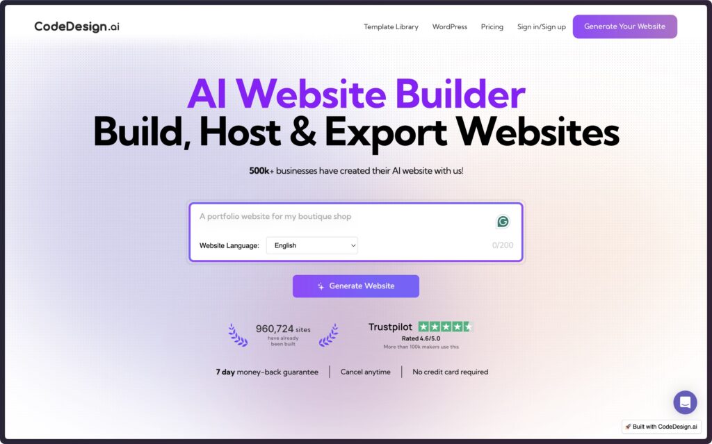 best ai website builders for free
